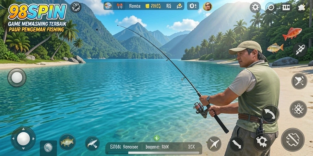 Tampilan gameplay 98SPIN yang menarik dan seru saat menangkap ikan.