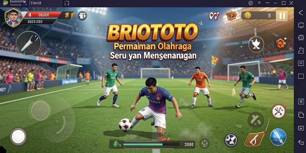 Tampilan gameplay yang seru dan penuh aksi dari BRIOTOTO.
