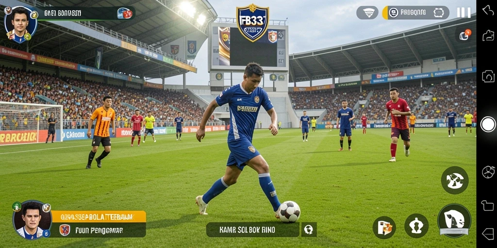 Tampilan gameplay FB333 yang menampilkan seru dan menegangkan di lapangan sepak bola.