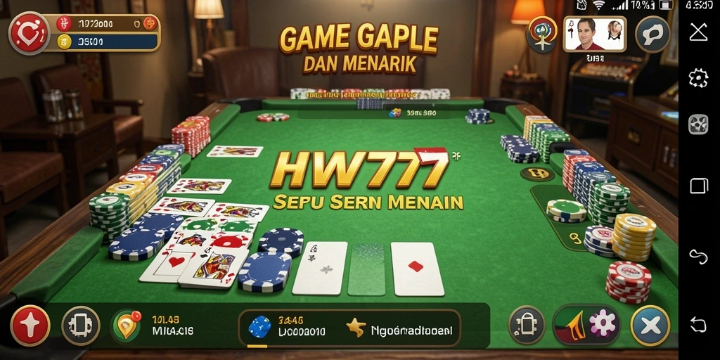 Tampilan permainan Gaple yang menarik dan interaktif di HW777.