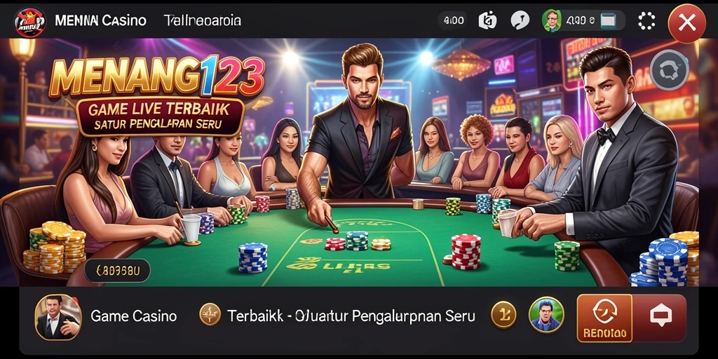 Screenshot MENANG123 menunjukkan gameplay Live Casino yang mengasyikkan.