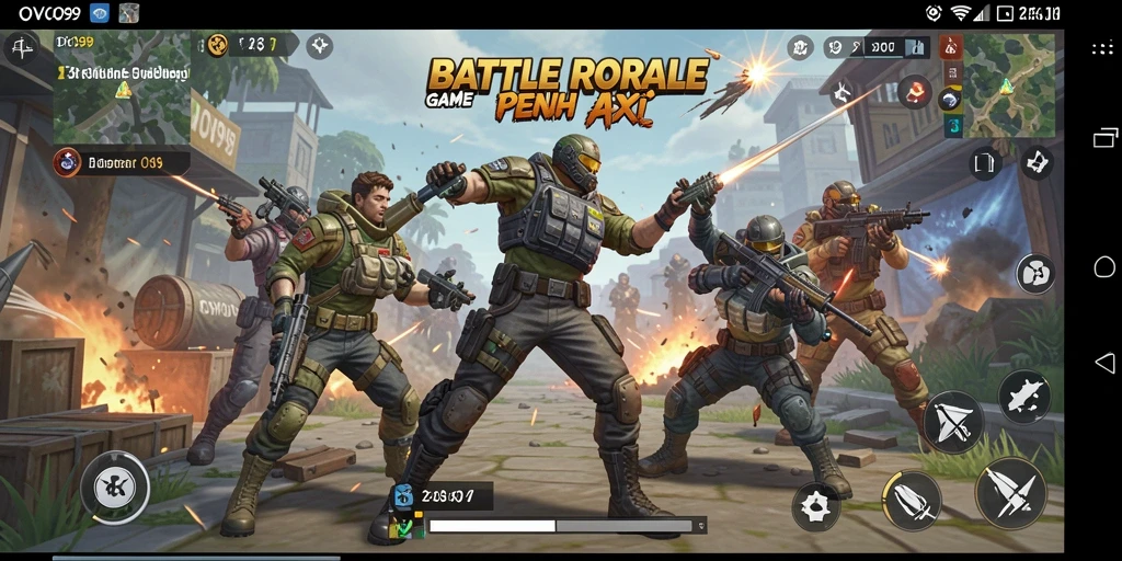 Tampilan permainan OVO99 dalam aksi Battle Royale yang seru dan mendebarkan.