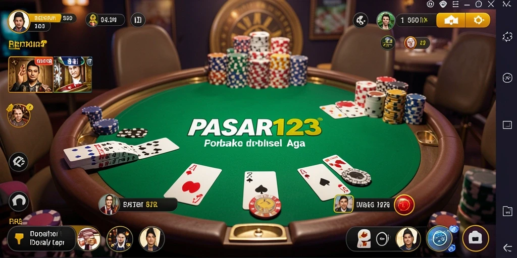 Tampilan seru dari gameplay Poker PASAR123 yang mendebarkan.