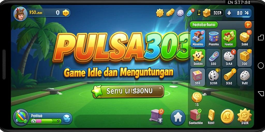 Screenshot utama PULSA303 menampilkan gameplay santai dan seru.