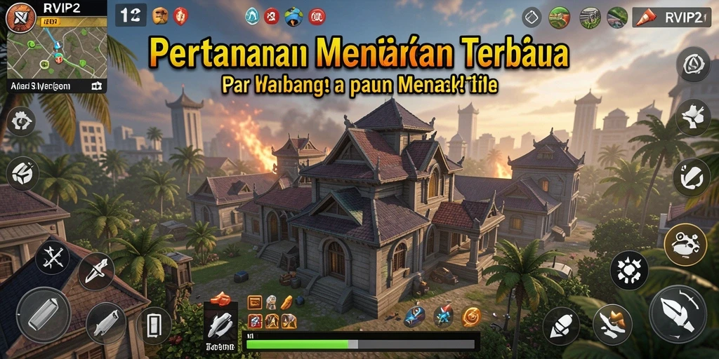 Screenshot gameplay RVIP2, menampilkan aksi pertahanan menara yang mendebarkan.