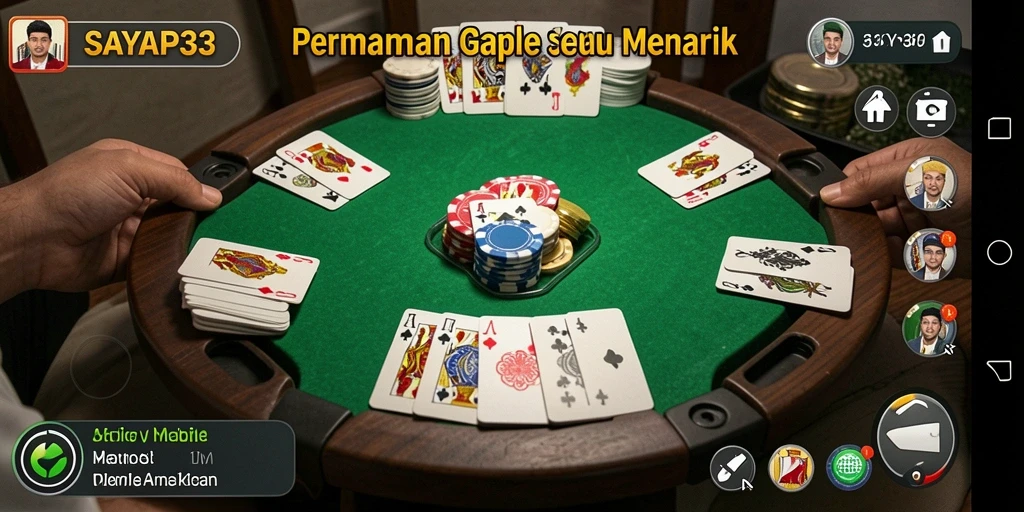 Screenshot gameplay SAYAP33 yang menampilkan suasana permainan Gaple.
