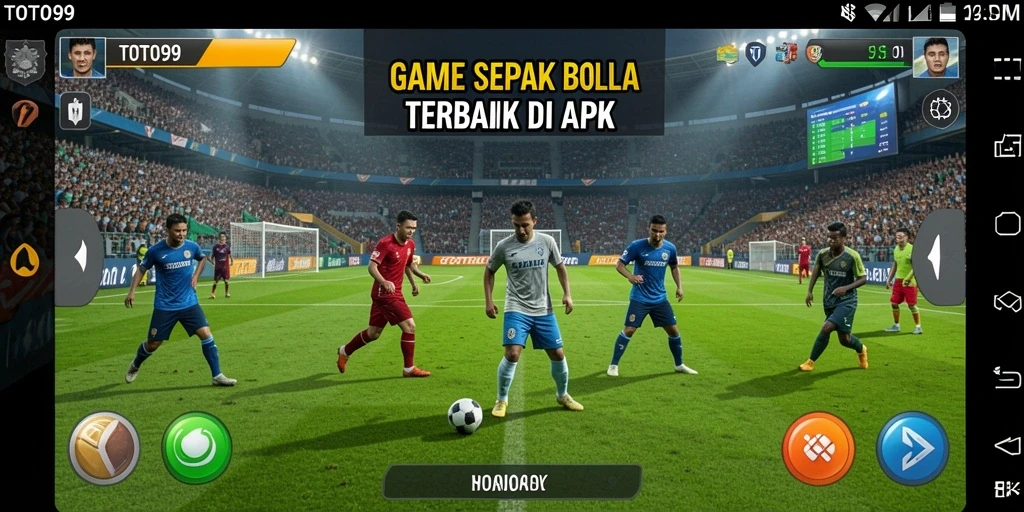 Screenshot gameplay TOTO99 menampilkan aksi nyata sepak bola.