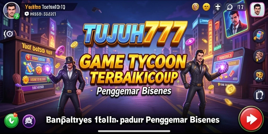 Tampilan dinamis dan menarik dari gameplay Tycoon TUJUH777.