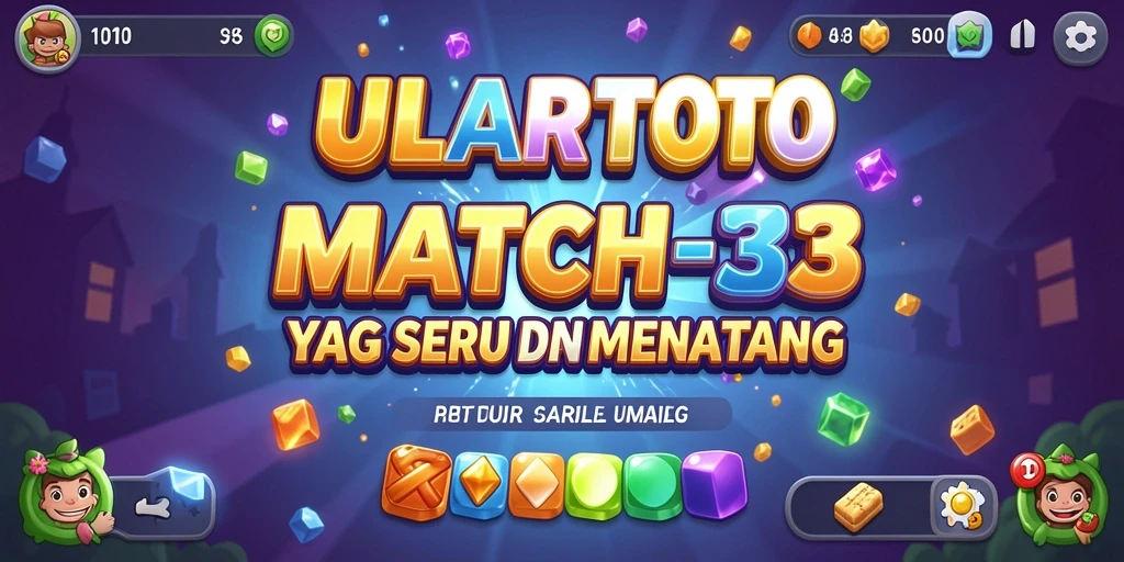 Tampilan gameplay ULARTOTO yang menyenangkan dengan elemen match-3.